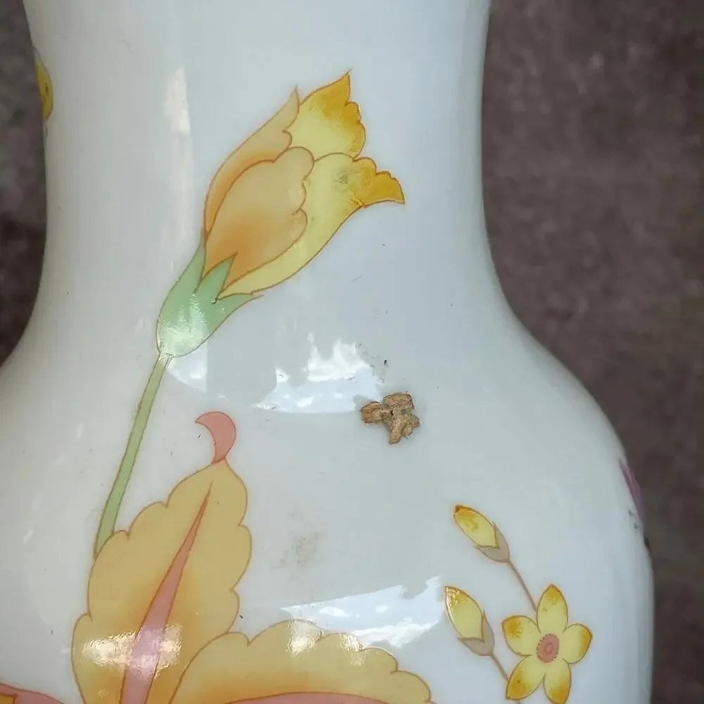 Vintage Floral Butterfly Vase Japan 1970's Cottagecore Grandmacore 8
